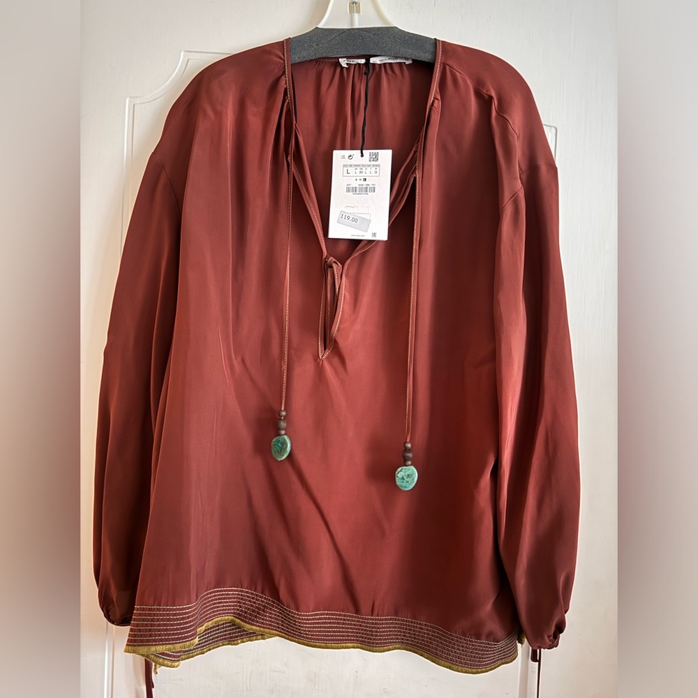 Zara turquoise string top